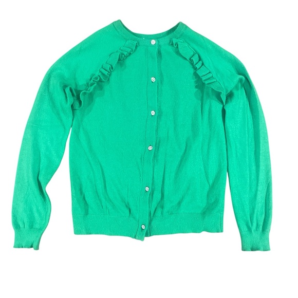 Janie and Jack Green Ruffle Cardigan - Picture 1 of 5